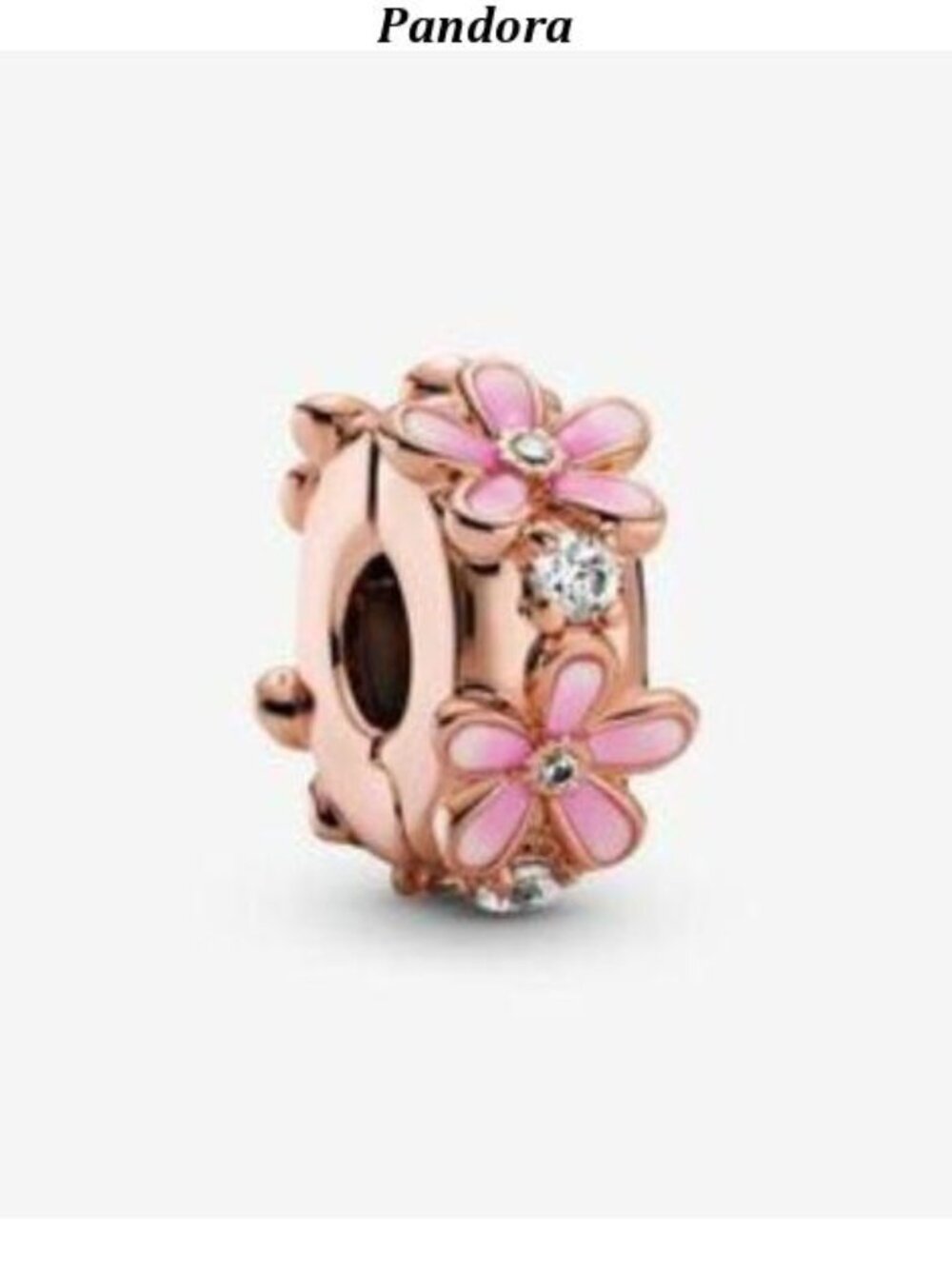 Pandora pink daisy clip-on charm
